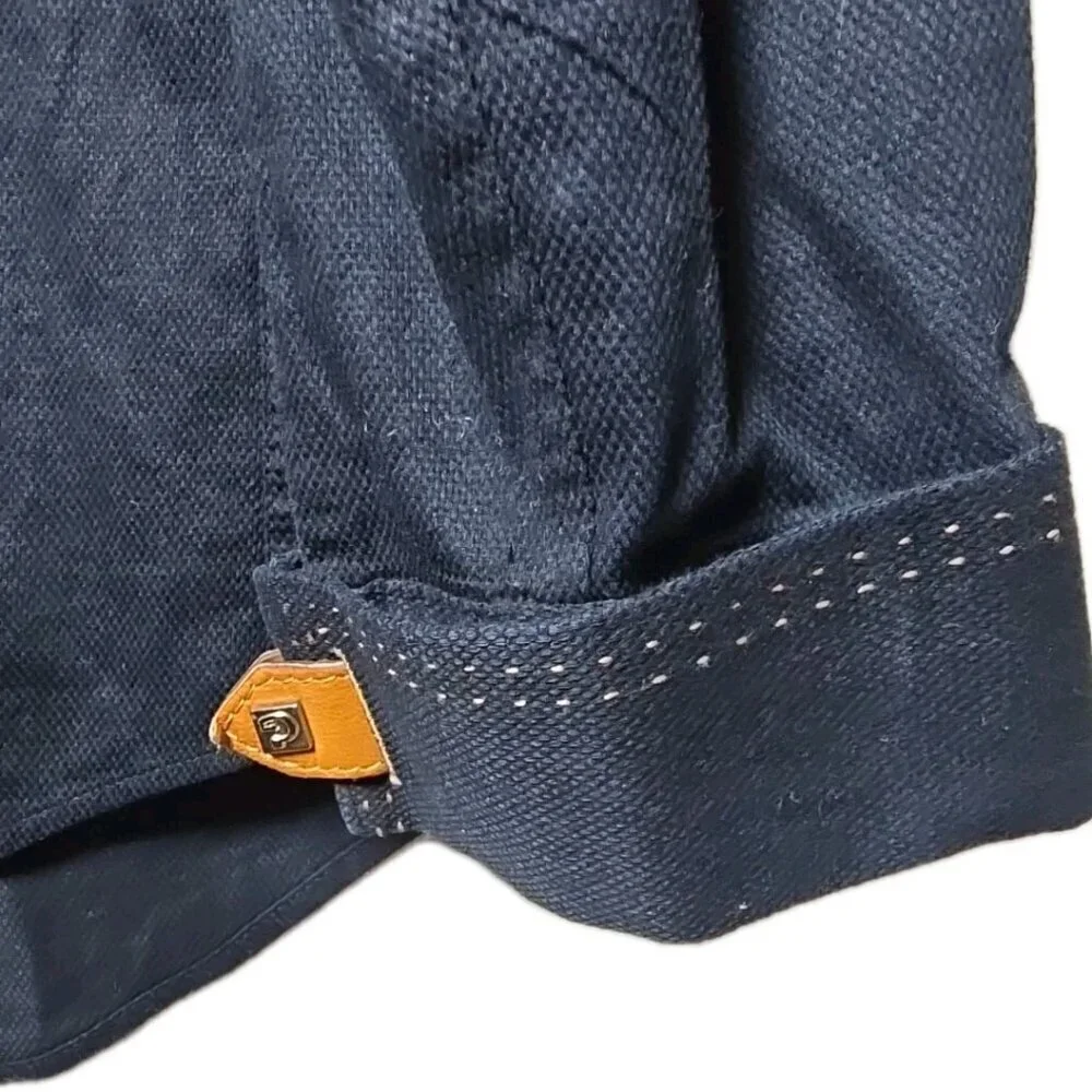 Bogosse Men’s Shirt Size 5 XL Black Brown Stitch Trim Button Up t9